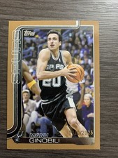 2025 Topps Basketball Manu Ginobili 262 Gold Border1040 /2025 San Antonio Spurs