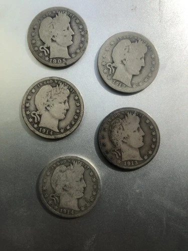 Barber Silver quarter Lot