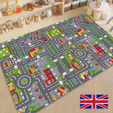 Children's Village Mat Kids Rugs Town Road Map City Car Toy Rug Play 80 x 120cm~