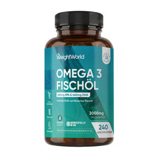 WeightWorld Omega 3 Weichkapseln - 2000mg Fischöl - 321 stück (1er Pack)