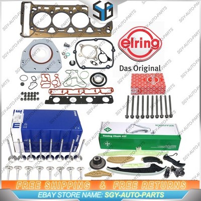 Timing Chain Head Gasket Set Intake Exhaust Valves Kit For VW Audi Jetta 2.0 TSI