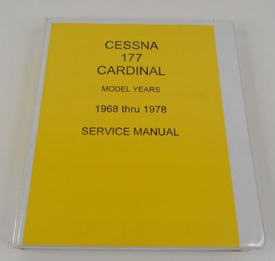 1968-1978 Cessna 177 Cardinal Aircraft Airplane Service Manual Repair Binder