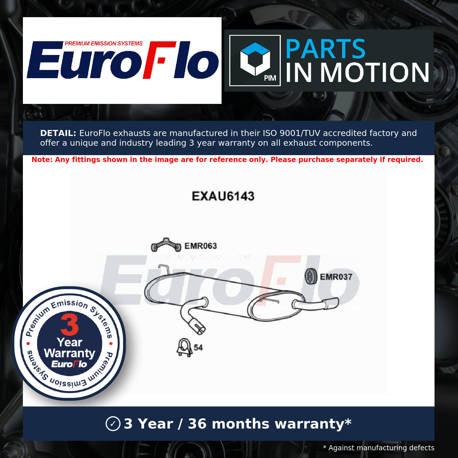Exhaust Back / Rear Box EXAU6143 EuroFlo 1K6253609S Genuine Quality Guaranteed