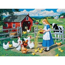 500 Pieces Puzzle for Adults, Farm Feeding Chickens Puzzle 500 Pieces