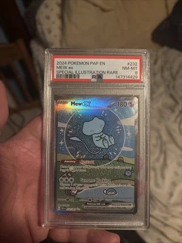 Mew ex 232/091 SV: Paldean Fates Special Illustration Rare Holo PSA 8