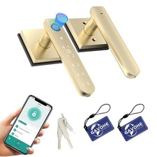 Gold Fingerprint Door Lock Smart Finger Print Door Knob Keyless Bedroom Door ...