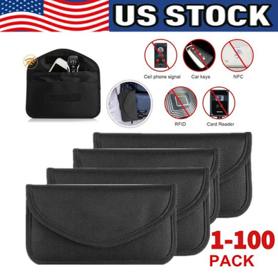 #ad Faraday Bag Cell Phone Wallet Blocker Radiation Signal Shielding Case Lot $75.27