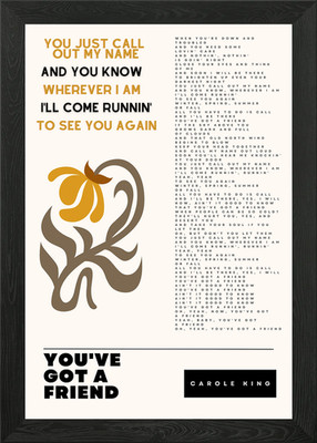 YouVe Got a Friend Gerahmtes Wandbild Poster Leinwanddruck Bild