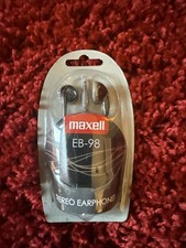 Maxell EB-98 Stereo Earphones 3.5mm Plug Black Grey Brand New