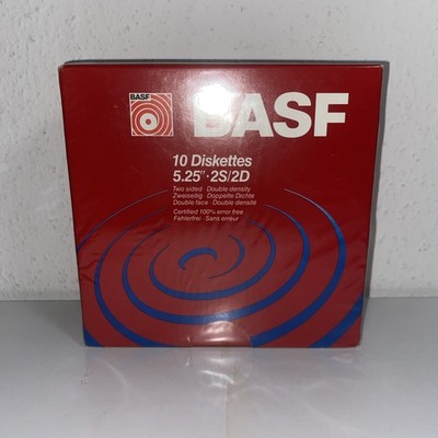 10x BASF EXTRA 2S/2D 5.25''zoll disketten SEALED 5 1/4 inch floppy disks ''NEW''