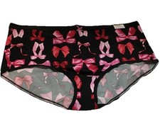 NWT CACIQUE COTTON FULL BRIEF BLACK, PINK AND RED WITH BOWS 22/24
