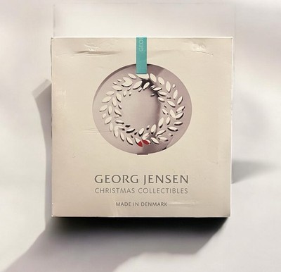 George Jensen Christmas Palladium Silver Ornament Magnolia Wreath 2016 NIB