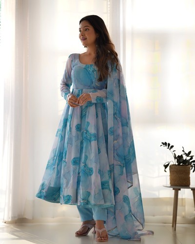 SALWAR KAMEEZ PAKISTANI INDIAN WEDDING PARTY DRESS SHARARA WEAR  BOLLYWOOD SUIT - Picture 1 of 13