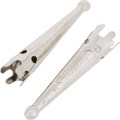 Jewelry Making Nickel Plated Fancy Bolo Tip 33mm x 7mm I.D 4mm Fits 4&6 Ply Cord