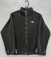 The North Face Girls Full Zip Fleece Jacket Black Size Large L Warm Soft Pockets