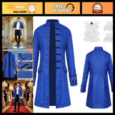 Men's Victorian Gothic Steampunk Tailcoat Jacket, Retro Frock Coat, Cosplay Wear
