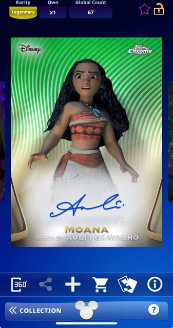 DIGITAL TOPPS DISNEY Auli’i Cravalho/Moana LEGENDARY GREEN SIGNATURE /99 Read