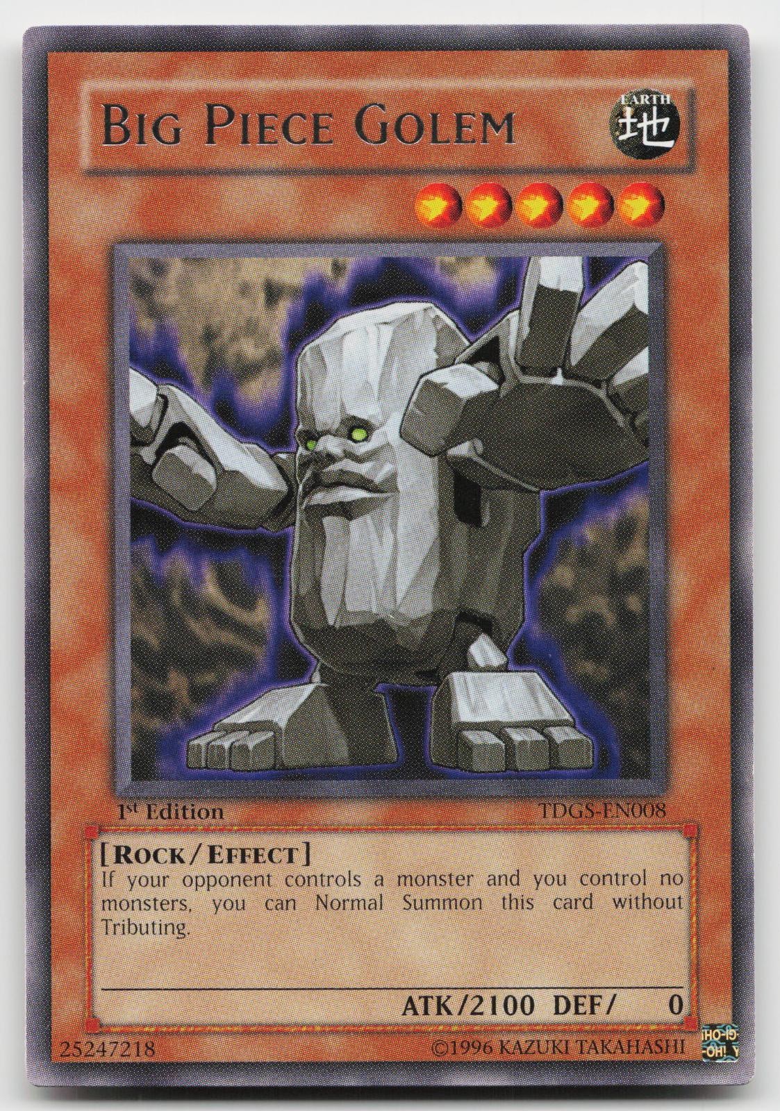 Big Piece Golem TDGS-EN008 YuGiOh The Duelist Genesis trading card — raw and PSA graded price guide