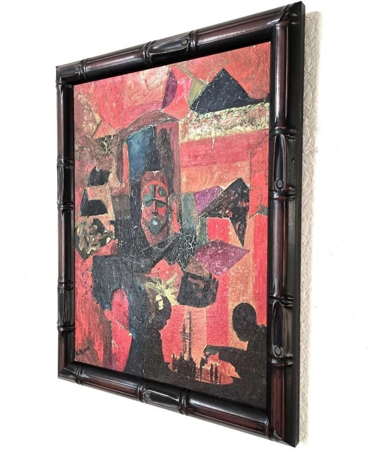 Stunning Mid Century Modern Abstract Expressionist Oil Painting Modernist Perez - Image 2 of 4