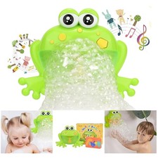 Family-Friendly Frog Bubble Machine - Engaging LED Bath Toy for Kids 1-8