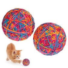 2 Pcs String Toy Yarn Cat Balls Chewing Toys for Cats Interactive Indoor