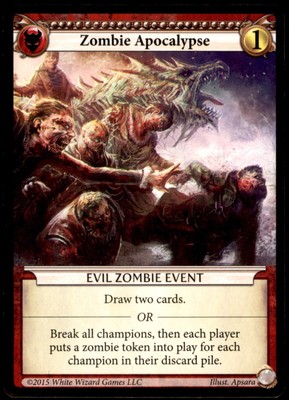 Zombie Apocalypse Evil Zombie Event Epics Card Game 2015 White Wizard Games  CCG