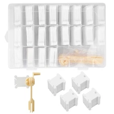 Embroidery Floss Organizer, 200 Pcs White Floss Bobbins with 1 Pcs Bobbin Win...