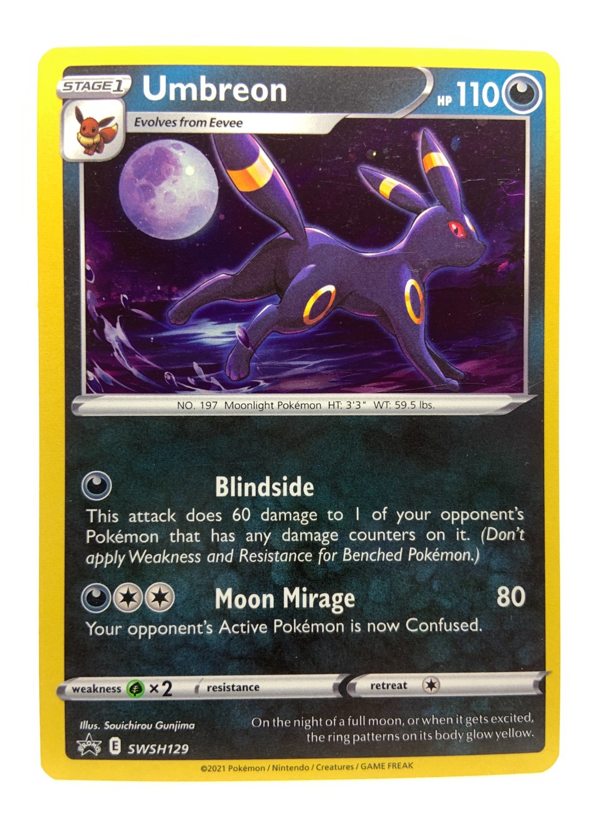 Umbreon COSMOS HOLO Black Star Promo card SWSH129 Pokemon SWSH 2021