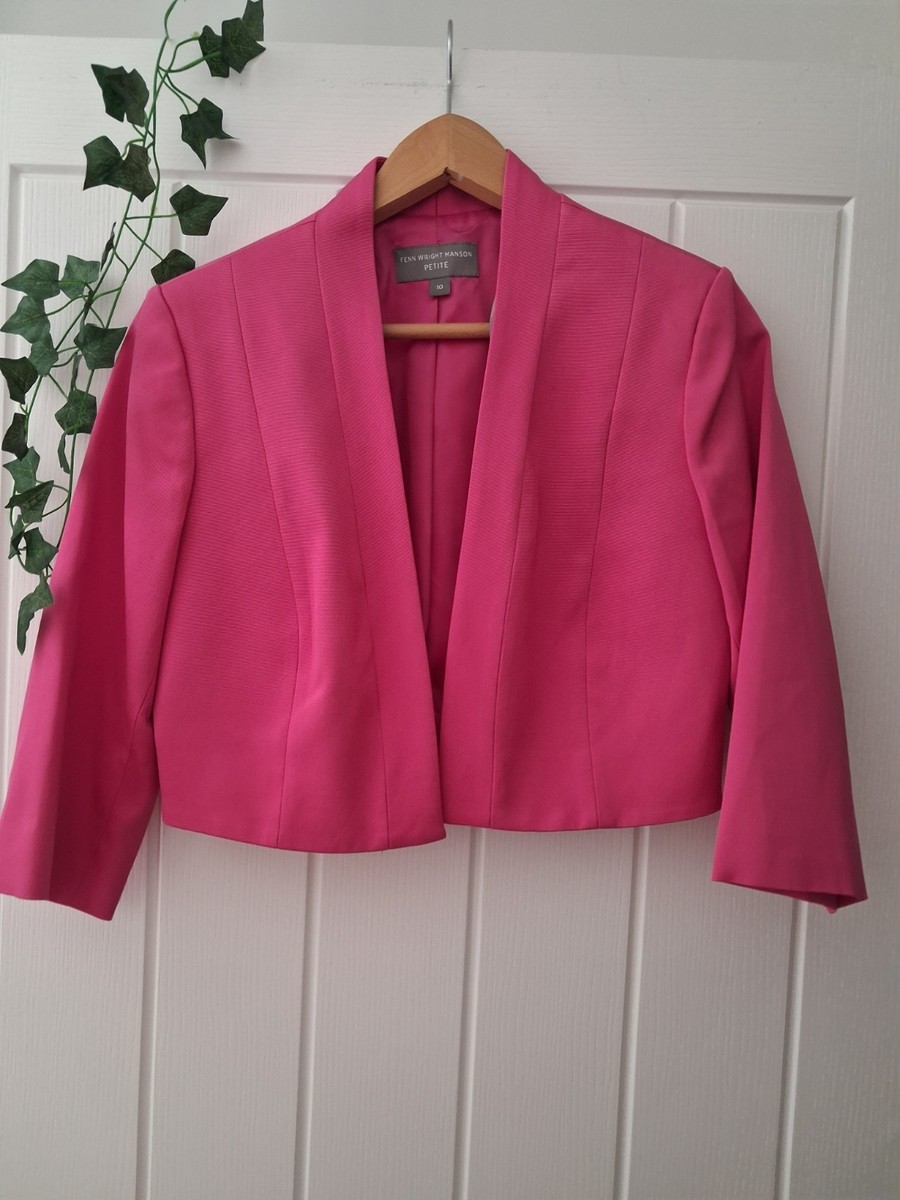 Fenn Wright Manson cerise pink bolero jacket size 10 Petite UK