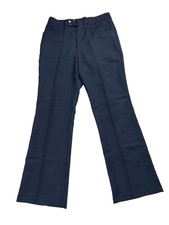 VINTAGE 70's Mens Navy Blue Flare Bell Bottoms By Waist-Watcher 32x30