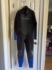 Vintage O Neill Evolution 4/3 Full Wetsuit Black Blue Size XL Back Zip Surf Dive