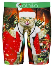 Ethika the Staple Christmas Catastrophe Santa Cat Gold Chains Boxer Men's XL NIP