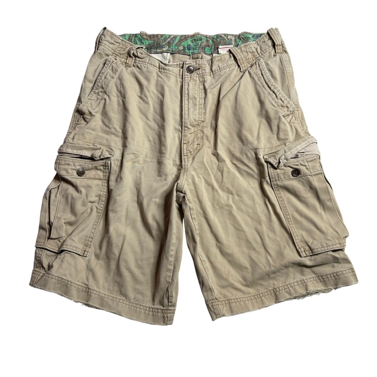 Vintage Y2K Hollister Cargo Shorts Men's 34 Tan Baggy Skater