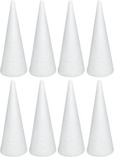 8-Pack 3.75 X 9.7 in Craft Foam Tree Cones for DIY Arts and Crafts