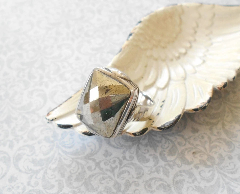 Anel Silpada Amarillo prata esterlina pirita R3479 tamanho 8 RE29N - Imagem 2 de 4