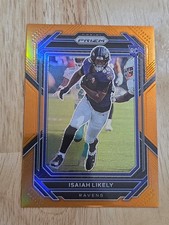 2022 Prizm ISAIAH LIKELY Orange Prizm /249 #363 Rookie Card Ravens SP. rookie card picture
