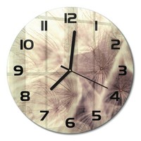 Runde Glas-Wanduhr Aus Glas Runde Wanduhr LöWenzahn Schwarze Zeiger Fi30 Cm