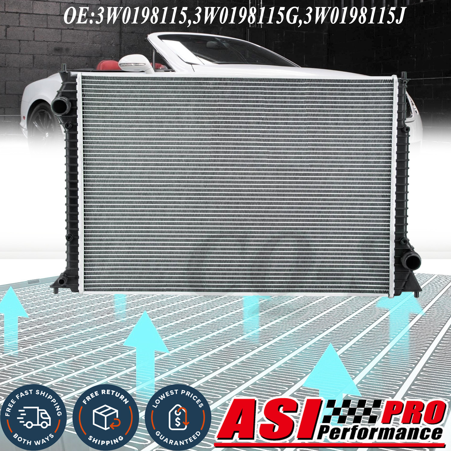 2 Rows Radiator For 2004-2011 Bentley Continental Gt Gtc &Flying Spur W12 US