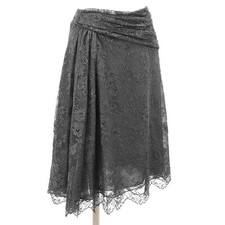 beautiful VALENTINO skirt full lace draped waist 100 silk floral flare knee