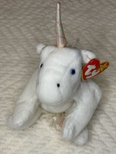 Vintage 1993 TY Beanie Babies - Mystic the Unicorn Iridescent Horn Coarse Mane