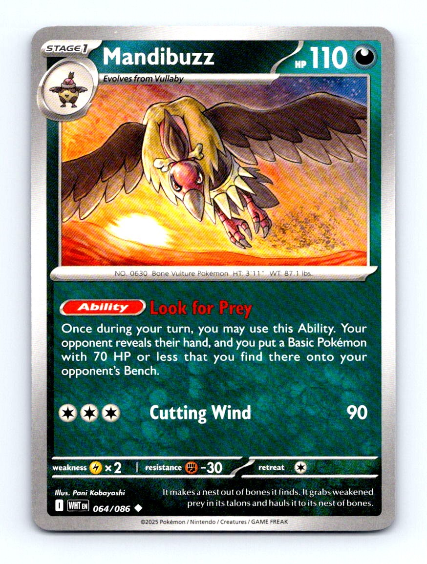 #64 2025 Pokemon White Flare - Mandibuzz BASE