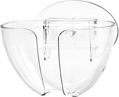 Plastic Self-Draining Suction Cup Wall Mount Soap Holder, Clear, 2.5'' x 3.5'' x 6