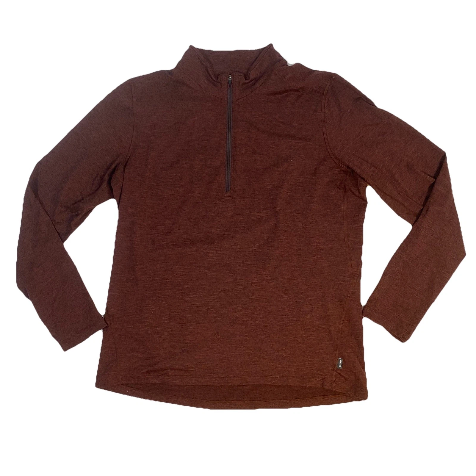 REI Co-Op Mens sz L Maroon Quarter Zip Pullover Shirt Base Layer Outdoors Hiking