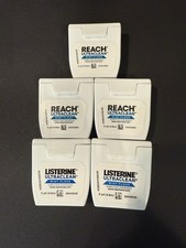 Vintage Johnson  Johnson REACH Mint Waxed Dental Floss Samples Lot of 5 NOS