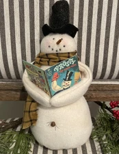 PRIMITIVE Handmade? Frosty The Snowman Doll Golden Book 8”