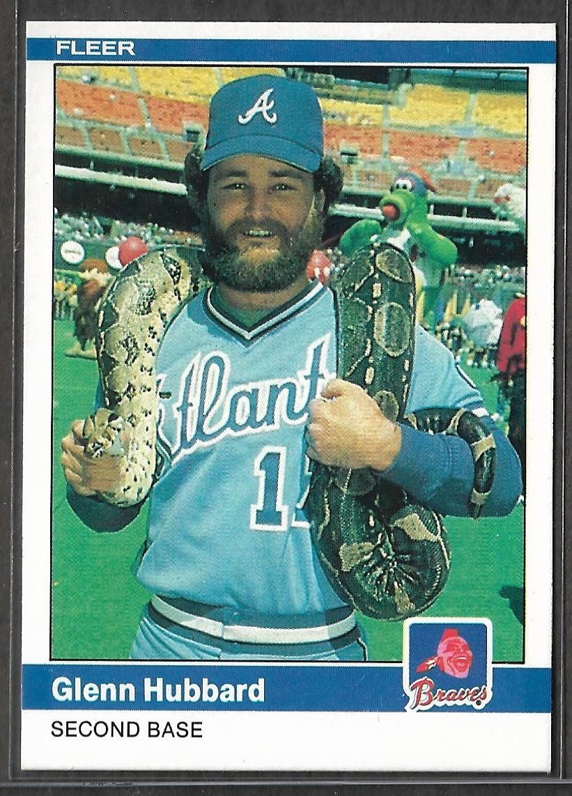 1984 FLEER GLENN HUBBARD SNAKES CARD #182 ATLANTA BRAVES HIGH GRADE SHARP MINT+