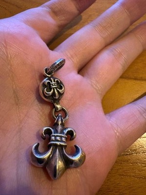Chrome Hearts 1 Ball BS Flare Charm Necklace Ag925 Silver Auth 