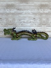 Vintage Chinese Sancai Glazed Porcelain Dragon Figurine 21? Long Green Brown
