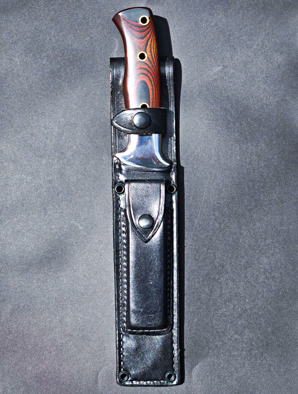 Al Mar Vintage 1980's Hunting Fixed Blade Knife, 5+in SS Drop Point, Sheath.