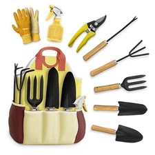 Compact Gardening Tool Set of 9 - Mini Garden Kit for Women with Multiple 9 Pcs
